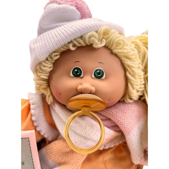 Cabbage Patch Kids Doll 1978 1982 Blonde Hair Green Eyes Dimples Pacifier #3 - Picture 2 of 12